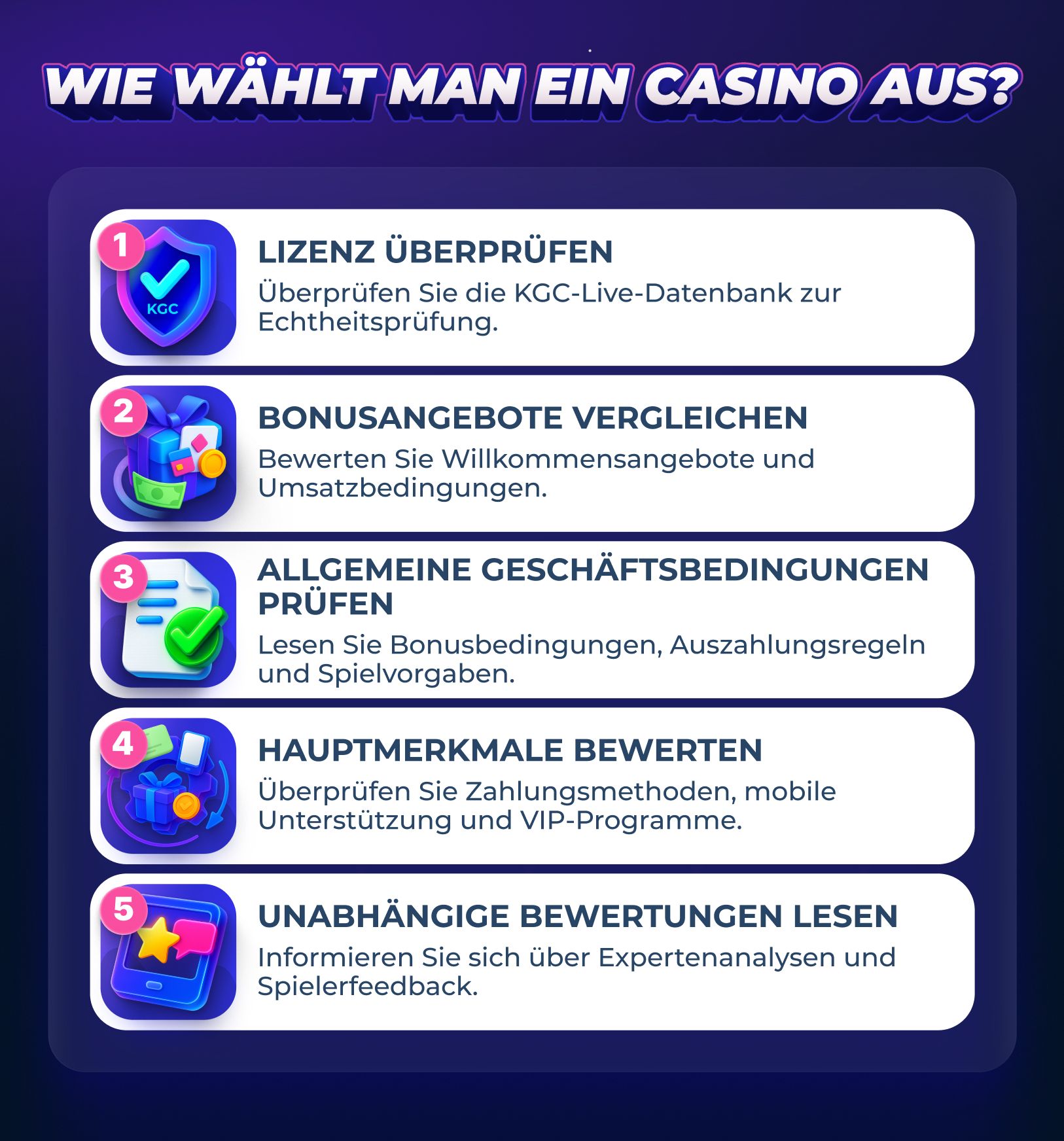Wie wählt man ein Casino aus?